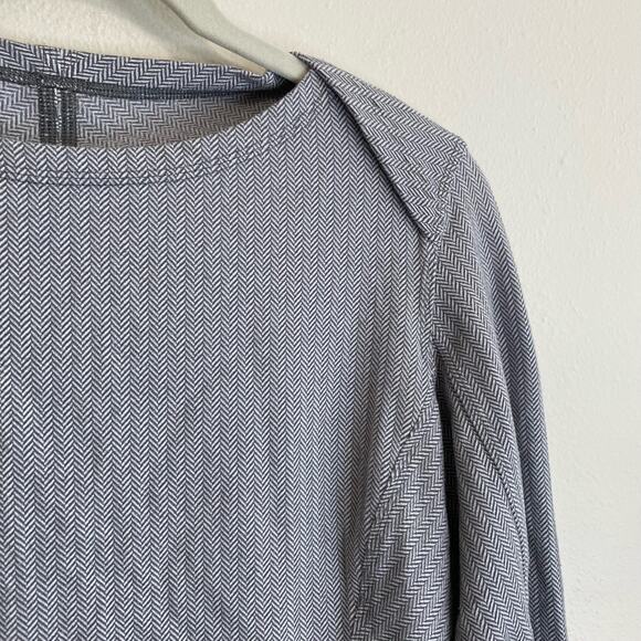 Lululemon Kanto Catch Me Shirt Top Long Sleeve Herringbone Running Grey 10 - Picture 3 of 8
